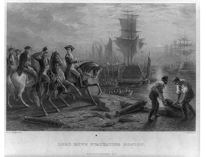 Lord Howe Leaves Boston